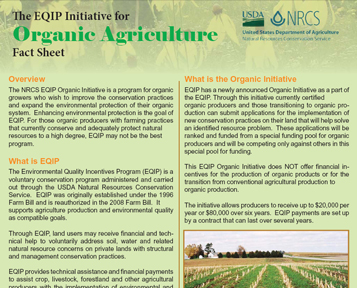 NRCS EQIP Organic Initiative Factsheet